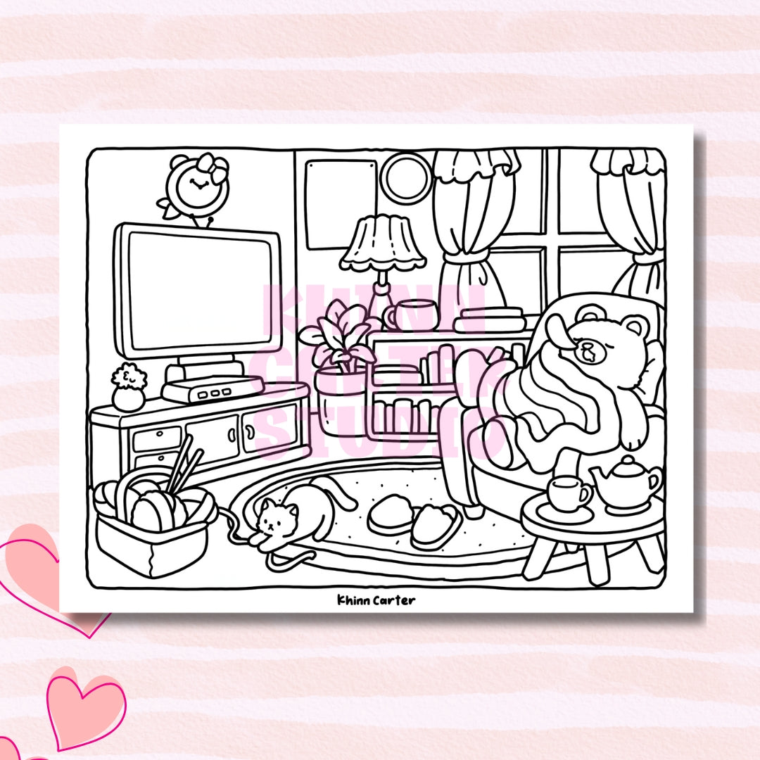 Digital Download • "Hi-Bear-Nation" Coloring Pages